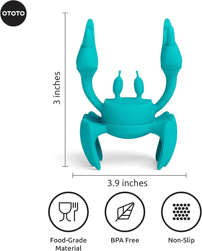 OTOTO Aqua the Crab Silicone Utensil Rest - Silicone Spoon Rest for Stove Top - BPA-Free, Heat-Resistant Kitchen and Grill Utensil Holder - Non-Slip Spoon Holder Stove Organizer and Steam Releaser - Image 2