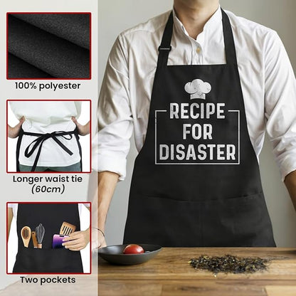 SANDJEST Funny Mens Aprons with Pockets for BBQ Grilling Cooking Grandpa Husband Apron for Birthday Christmas Father's Day