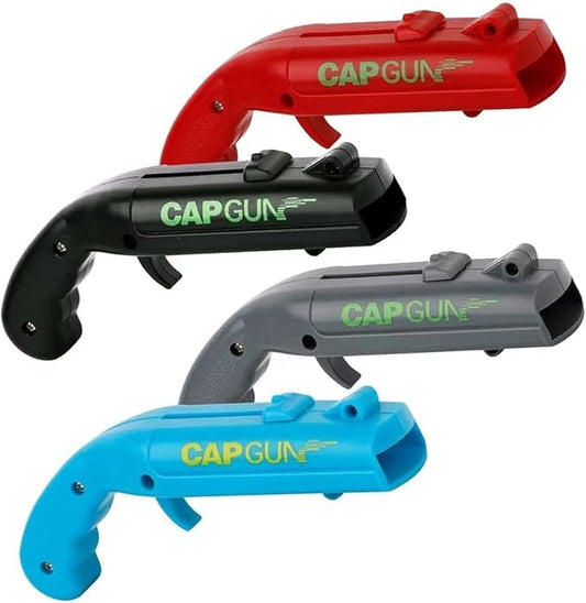 cap gun bottle opener launcher shooter funny shooting gun creative beverage bottle opener, suitable for party games, family gatherings, outdoor barbecues (4PC four-color)