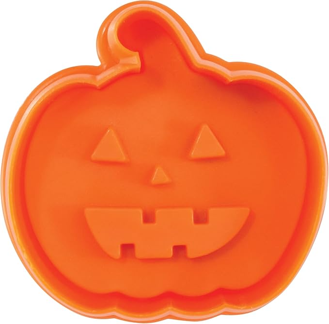 R&M Autumn Theme Pastry & Cookie Stamper set of 4. Assorted Designs & Colors, Turkey, Acorn, Pumpkin, Oak leaf. 2 Inch Assorted Color Cookie Cutters