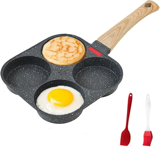 HUPECHAM 4-Cup Egg Pan Nonstick, and Granite Egg Frying Pan, Versatile Breakfast Skillet for Eggs, Pancakes, Plett, Crepes, Compatible with Gas Stove and Induction Cooktop by HUPECHAM