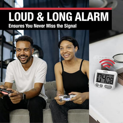 CDN Extra-Big Digit Timer | Counts Up & Down, 100 Minutes by Minutes & Seconds, Extra-Large Digits, Loud Alarm, Stand, Hang, Magnet Mounting, Perfect for Batch Baking - TM15 - Image 4