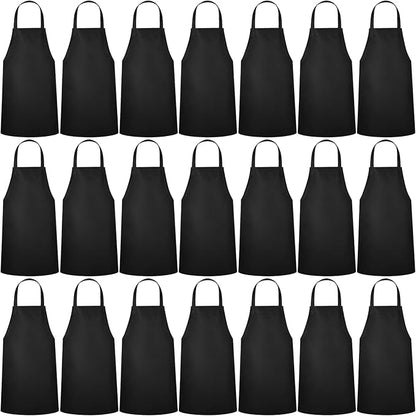 Foaincore Bib Aprons, Unisex Apron No Pocket Bulk Machine Washable Plain Aprons for Women Men Chef Kitchen Drawing by Foaincore