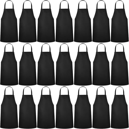 Foaincore Bib Aprons, Unisex Apron No Pocket Bulk Machine Washable Plain Aprons for Women Men Chef Kitchen Drawing by Foaincore