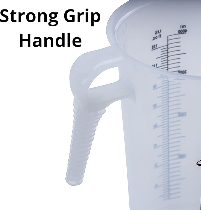 Half Gallon 64oz (2 quart) Measure Pitcher- Conversion Chart-Strong Food Grade - Resistant to Chemicals- Great for Lawn, Pool & Spa, Ag, Home Hobbies, Lye, Cooking, Shop Motor Oil Fluids Made In USA - Image 4