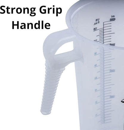 Half Gallon 64oz (2 quart) Measure Pitcher- Conversion Chart-Strong Food Grade - Resistant to Chemicals- Great for Lawn, Pool & Spa, Ag, Home Hobbies, Lye, Cooking, Shop Motor Oil Fluids Made In USA - Image 4