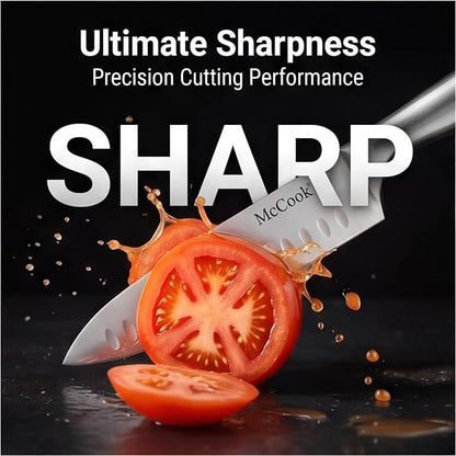 McCook® Knife Sets, German Stainless Steel Knife Block Sets with Built-in Sharpener - Image 6
