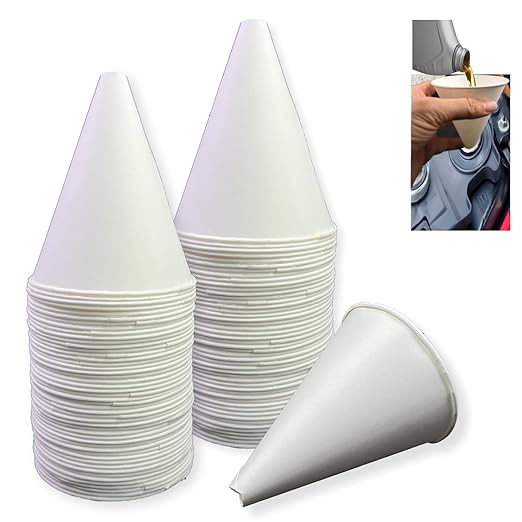 100 Pcs Paper funnels for Motor Oil 6oz Disposable Engine Oil Funnels Paper Funnel for Dispensers Kitchen Filling Bottle Disposable Funnel Paper Funnels Paper Oil Funnels by Unknown