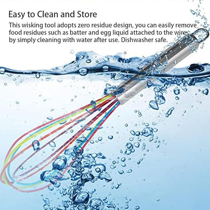 Silicone Whisk set of 3, 8+10+12in Kitchen Balloon Wire Whisks, Hand Egg Mixer Beater for Cooking