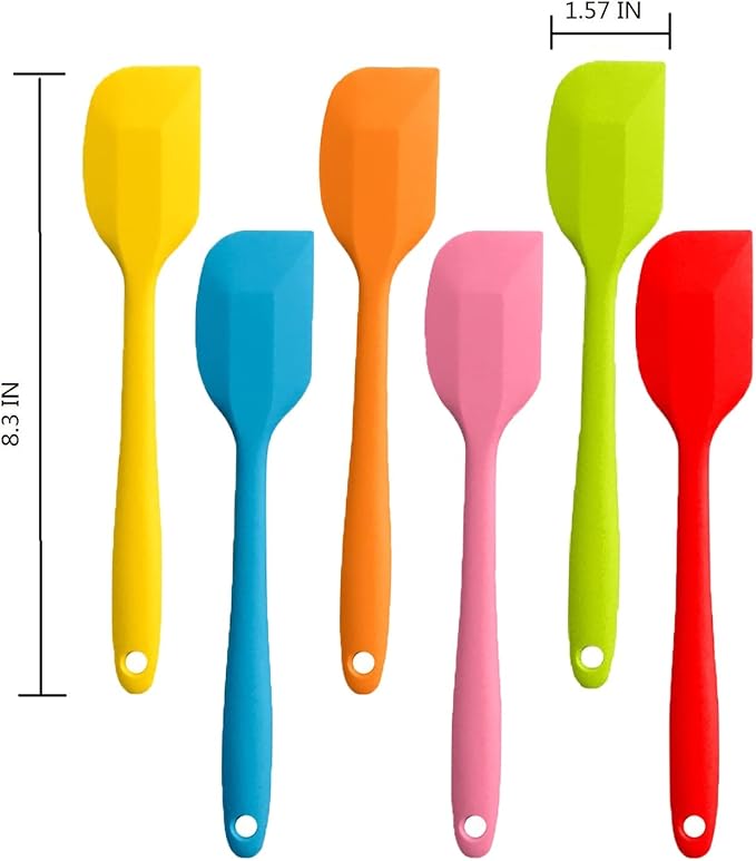 8 Pieces Silicone Spatulas,8.5 inch Non-stick with Stainless Steel Core,Heat Resistant-500℉, Food Grade Dishwasher Safe, for Mixing,Cooking,Baking (Mixed color) - Image 2