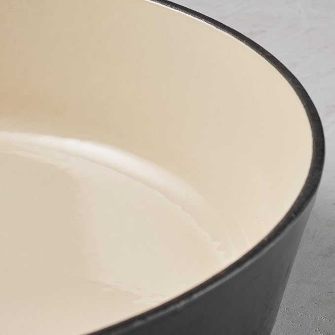 Tramontina Bestow Enameled Cast Iron Dutch Oven Pot with Lid, Round 5.5-quart, Smoke (Gold Knob) - Image 5