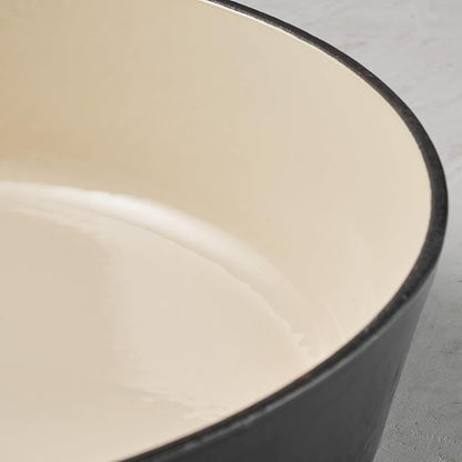 Tramontina Bestow Enameled Cast Iron Dutch Oven Pot with Lid, Round 5.5-quart, Smoke (Gold Knob) - Image 5