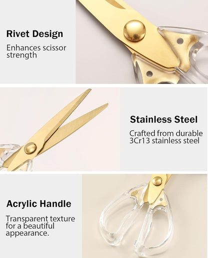 Kitchen Shears Scissors&Sharp Scissors, ARCHIKING 8.0inch Cooking Scissor-Meat and Poultry Shears, Dishwasher Safe, Acrylic Handel Scissors All Purpose Stainless Steel Utility Scissor (White) - Image 5