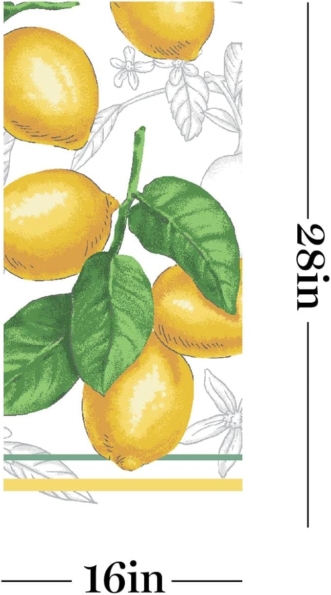 Martha Stewart Lots of Lemons Modern Kitchen Towel, Oven Mitt & Potholder Set, 4-Pack, White-Yellow - Image 11