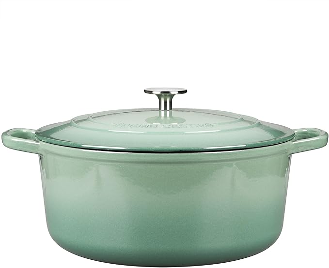 EDGING CASTING Enameled Cast Iron Dutch Oven Pot With Lid, 5.5 Quart, for Bread Baking, Cooking, Sage Green - Image 7