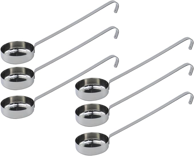 10.55 Inch 3 oz 6 Pcs Silver Stainless Steel 201 Long Handle Soup Spoon for Holding Food Kitchen Cooking Stirring Cooking Spoon