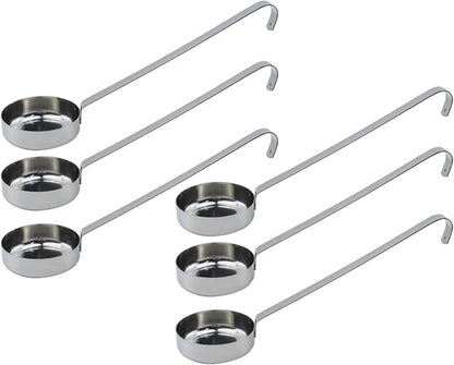 10.55 Inch 3 oz 6 Pcs Silver Stainless Steel 201 Long Handle Soup Spoon for Holding Food Kitchen Cooking Stirring Cooking Spoon