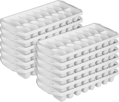 Sterilite Stacking Ice Cube Tray, Save Space and Stack Trays in Freezer - White, 12-Pack by Sterilite