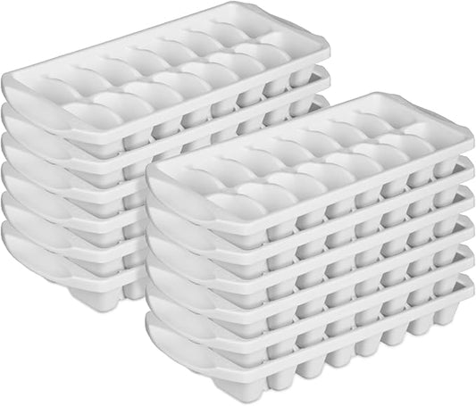 Sterilite Stacking Ice Cube Tray, Save Space and Stack Trays in Freezer - White, 12-Pack by Sterilite