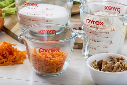 Pyrex Essentials (2-Pack) Glass Measuring Cups Set, (1 & 2 Cup) Measuring Cups For Prepping, Baking and Cooking, Preheated Oven, Dishwasher, Freezer, and Microwave Safe - Image 2