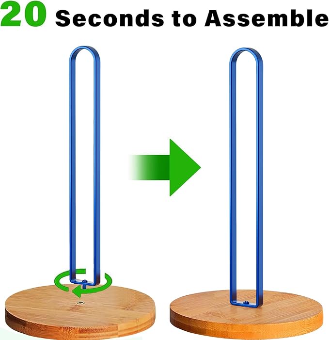 TONLEA Wooden Paper Towel Holder Countertop, Kitchen-Towel-Holder FreeStanding with Non-Slip Base for Bathroom - Image 3