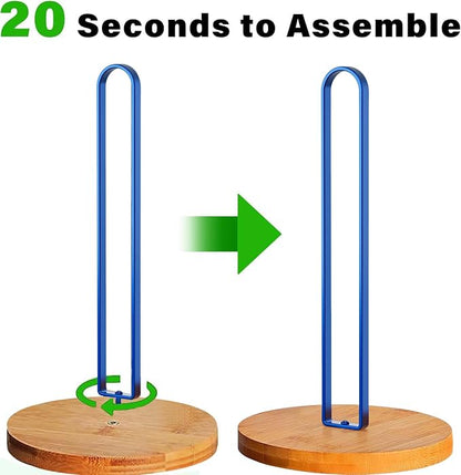 TONLEA Wooden Paper Towel Holder Countertop, Kitchen-Towel-Holder FreeStanding with Non-Slip Base for Bathroom - Image 3