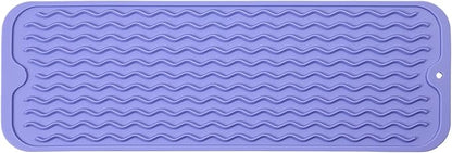 MicoYang Silicone Dish Drying Mat for Multiple Usage,Easy clean,Eco-friendly,Heat-resistant Silicone Mat for Kitchen Counter,Sink,Bar,Bottle,or Cup Light Purple M 17 inches x 6 inches by MicoYang