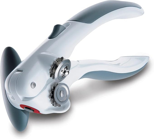 Zyliss Lock N' Lift Can Opener with Lid Lifter Magnet - Manual Opener with Locking Mechanism - Easy-to-Turn - Magnetic Can Opener - White/Gray by Zyliss