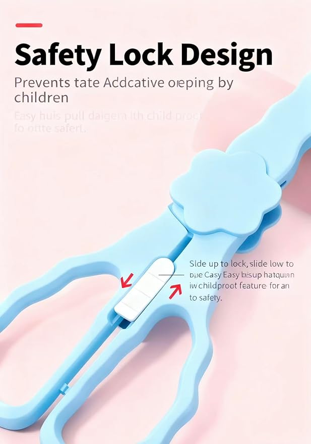 Baby Food Scissors with Travel Case, Portable Stainless Steel Shears with Safety Lock, Dishwasher Safe, Kitchen Scissors, Healthy Food Cutter with Dust Cover, Blue