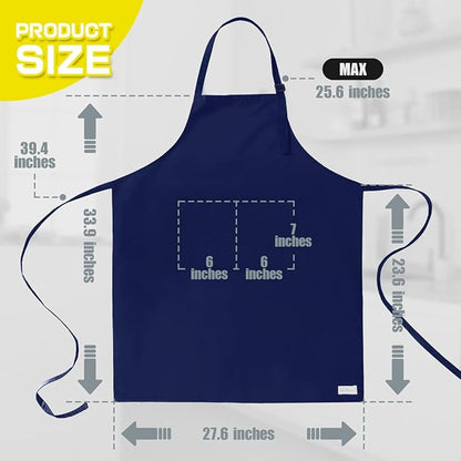 ROTANET Extra Large Apron for Men Adjustable Bib Aprons with 2 Pockets Cooking Kitchen Women Chef Water & Oil Resistant - Image 2
