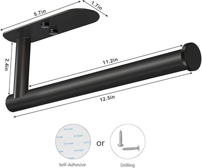 VAEHOLD Adhesive Paper Towel Holder Under Cabinet Wall Mount for Kitchen Paper Towel, Black Paper Towel Roll Holder Stick to Wall, Stainless Steel（Black） - Image 3