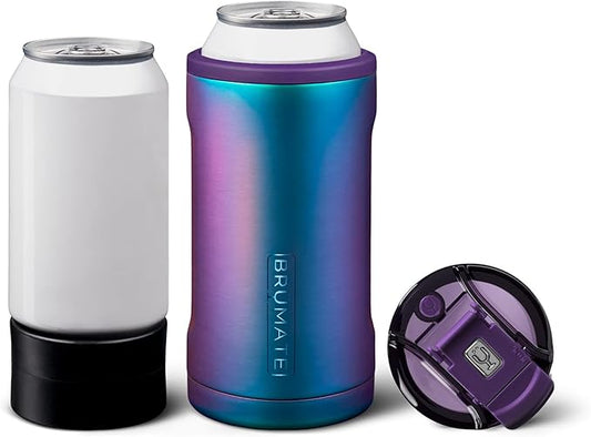 BrüMate Hopsulator Trio 3-in-1 Insulated Can Cooler for 12oz / 16oz Cans + 100% Leak Proof Tumbler with Lid | Insulated for Beer, Soda, and Energy Drinks