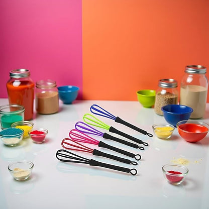 6Pcs Mini Whisks, Plastic Whisk for Hair Dye Color Mixing, Balloon Salon Barber Hairdressing Hair Color Dye Cream Tiny Whisk, Mixer Tool for Blending 7 x 1.2 In