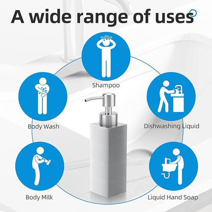 Soap Dispenser with Rust Proof Stainless Steel Pump Refillable for Bathroom and Kitchen Soap Dispenser for Essential Oils, Liquid, Lotions (8.5OZ / 250ML) - Image 5