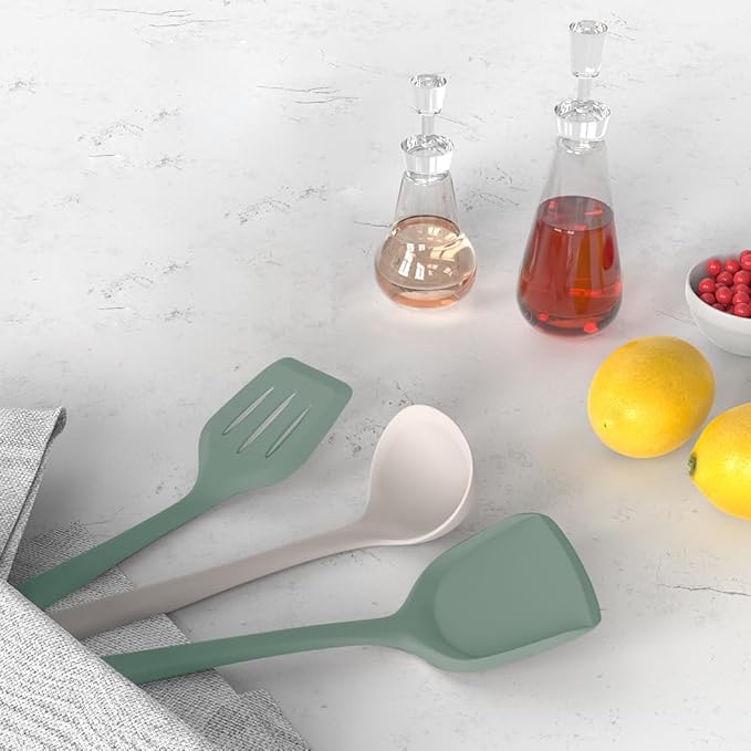 AOTHOD Silicone Cooking Utensils Set - 446°F Heat Resistant Silicone Kitchen Utensils,Spatula,Spoon, Kitchen Utensil Sets Gadgets Tools Set for Nonstick Cookware,Dishwasher Safe BPA FREE (Multicolor) - Image 5