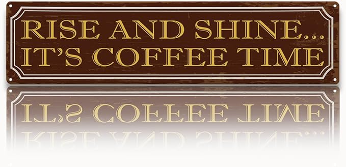 Coffee Time Metal Tin Signs, Coffees Lover Home Decor for Kitchen Bedroom Dining Room, Farmhouse Cafe Decors, Decorative Metal Wall Signs 15.8x4 Inches by Unknown