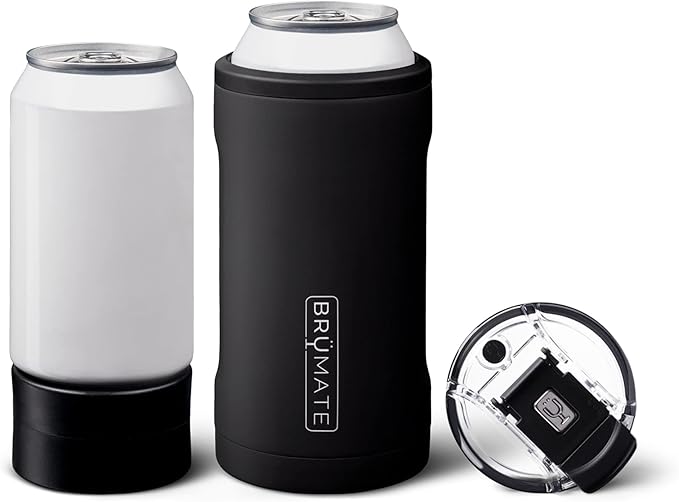 BrüMate Hopsulator Trio 3-in-1 Insulated Can Cooler for 12oz / 16oz Cans + 100% Leak Proof Tumbler with Lid | Insulated for Beer, Soda, and Energy Drinks