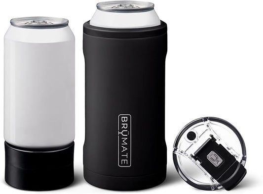 BrüMate Hopsulator Trio 3-in-1 Insulated Can Cooler for 12oz / 16oz Cans + 100% Leak Proof Tumbler with Lid | Insulated for Beer, Soda, and Energy Drinks