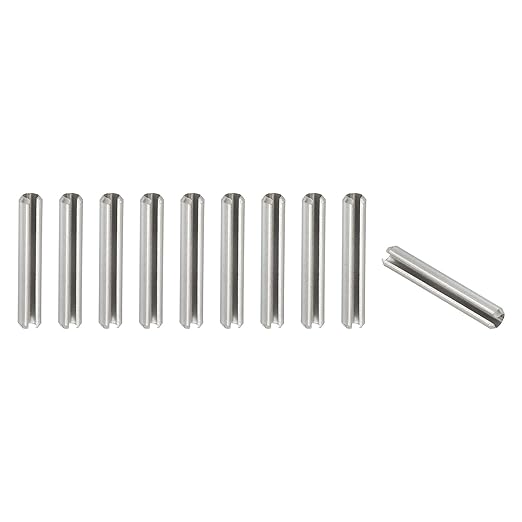 PATIKIL Slotted Spring Pin, 10 Pcs 5/16" x 2" (8.4mm x 50mm) 304 Stainless Steel Split Roll Pins Spring Dowel for Home Improvement Automotive Machine Repair, Silver