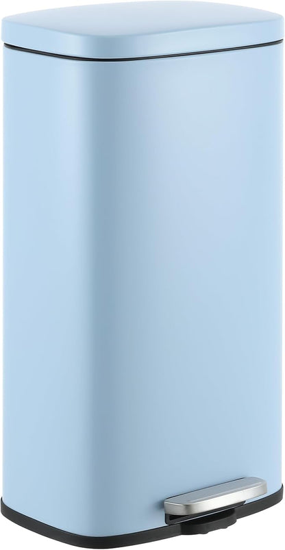 happimess HPM1011G Curtis 8-Gallon Step-Open Trash Can, Fingerprint Resistant, Modern, Minimalistic for Home, Kitchen, Laundry Room, Office, Bedroom, Bathroom, Tide Pool Blue by Happimess
