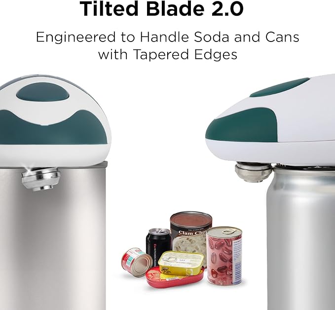 Kitchen Mama Auto 2.0 Electric Can Opener: Blade Opens Almost Any Can Pop or Soda Can - Automatic, Hands Free, Safe, Smooth Edge, Lid Remover, Battery Operated, Cordless, YES YOU CAN (Emerald Mist) - Image 5