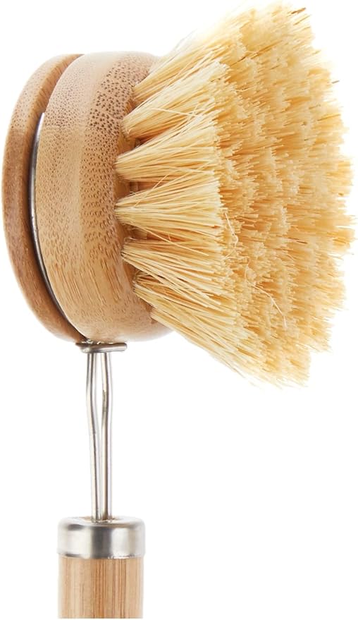 Tieralia Bamboo Dish Brush Gift Set – 5-Piece Kitchen Cleaning Set with Bottle Brush, Round Scrub Brush, Palm Brush & 2 Plant-Based Sponges | Wooden Handle Cleaning Tools for Dishes & Surfaces - Image 8