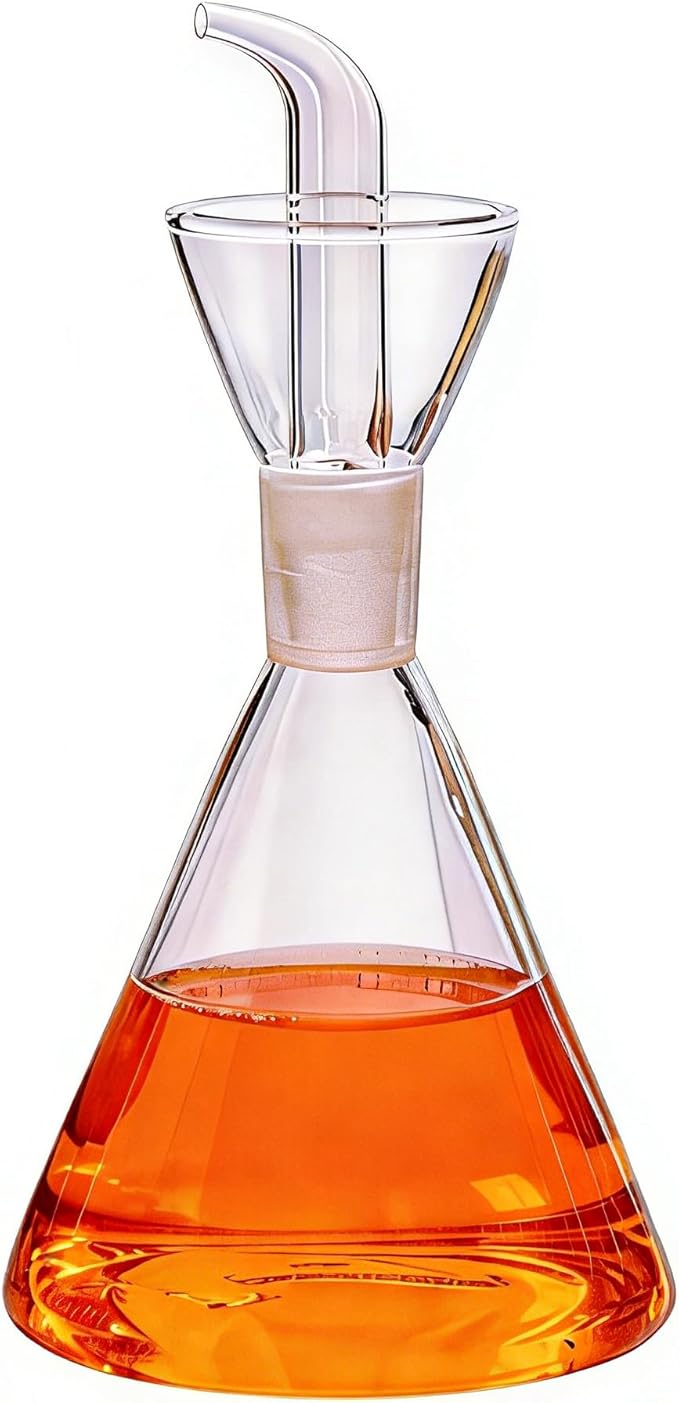 ELETON Conical Borosilicate Glass Olive Oil Dispenser – Non Drip Oil Bottle for Kitchen, Leak Proof Vinegar Cruet, Easy Clean, 12 oz - Image 5