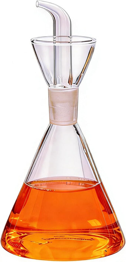 ELETON Conical Borosilicate Glass Olive Oil Dispenser – Non Drip Oil Bottle for Kitchen, Leak Proof Vinegar Cruet, Easy Clean, 12 oz - Image 5
