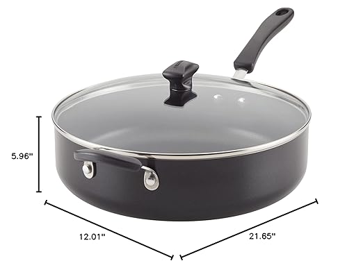 Farberware Cookstart DiamondMax Nonstick Jumbo Cooker with Lid and Helper Handle, Dishwasher Safe, 6 Quart, Black - Image 7