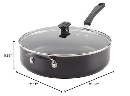 Farberware Cookstart DiamondMax Nonstick Jumbo Cooker with Lid and Helper Handle, Dishwasher Safe, 6 Quart, Black - Image 7