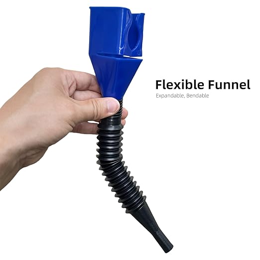 Funnels for Automotive Use,2pcs Retractable Auto Fuel Funnel for Oil Change,Filling Water,Gasoline,Coolant in Cars - Image 2