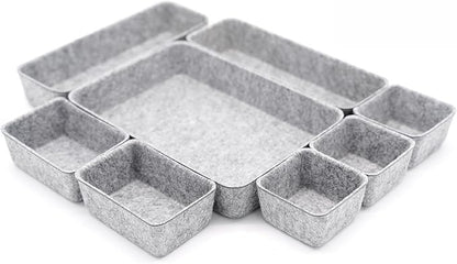 Welaxy Desk Drawer organizers tray Felt storage bins aesthetics room décor for home office dorm closet decluttering minimalist lifestyle (Gray) - Image 7