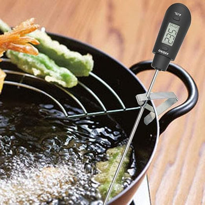 Efeng Digital Candy Thermometer Spatula Thermometer Meat Thermometer with Pot Clip & 9" Probe – Fast Instant Read Digital Food Thermometer for Candy Chocolate Jam Meat, BPA Free Silicon Frying