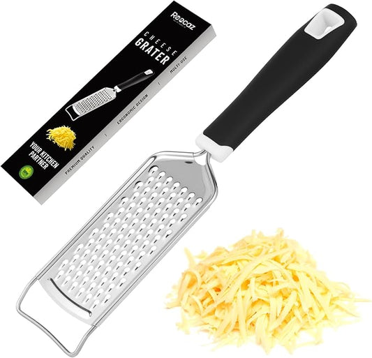 Handheld Cheese Grater & Cheese Shredder – Stainless Steel, Rust-Proof, Non-Slip Handle, Durable Flat Grater for Parmesan, Chocolate, Spices, Vegetables & More – Multi-Purpose & Easy to Clean. by Reecaz